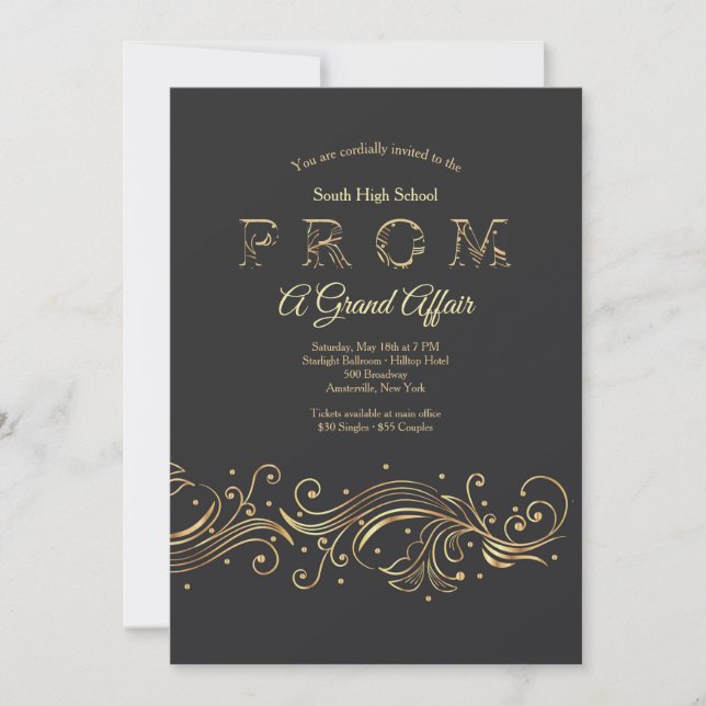 Invitaciones magníficas de un baile de fin de (Anverso)