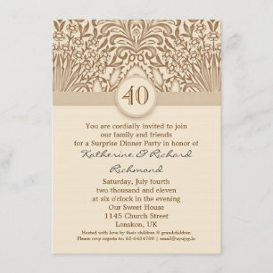 invitaciones marrones vintage aniversario de bodas