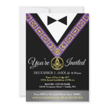 Invitaciones masónicas de Grand Lodge | Morado y o