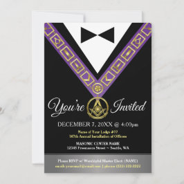Invitaciones masónicas de Grand Lodge | Morado y o