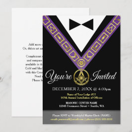 Invitaciones masónicas de Grand Lodge | Morado y o