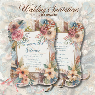 Invitaciones maximalistas de matrimonio ocupadas d