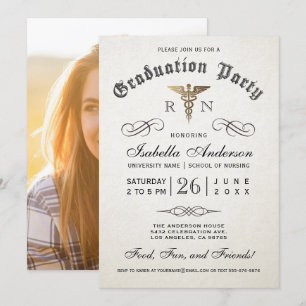 Invitaciones médicas de la graduación de la