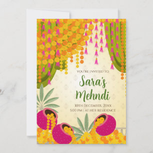 Invitaciones Mehndi y Invitación digital Mehndi