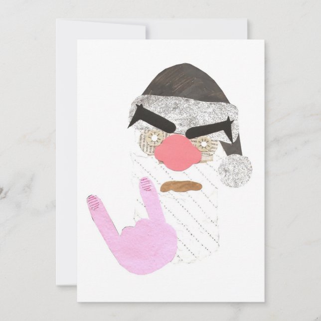 Invitaciones metalizado de Santa (Anverso)