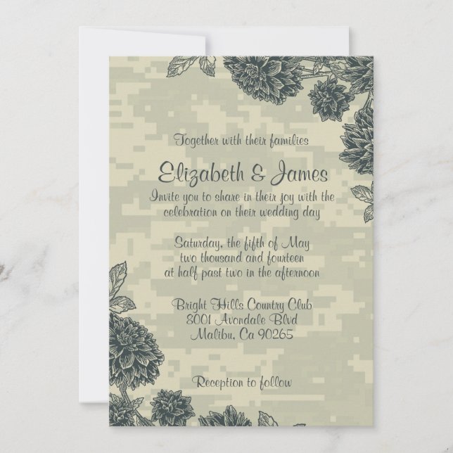 Invitaciones militares elegantes de la boda (Anverso)
