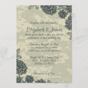 Invitaciones militares elegantes de la boda