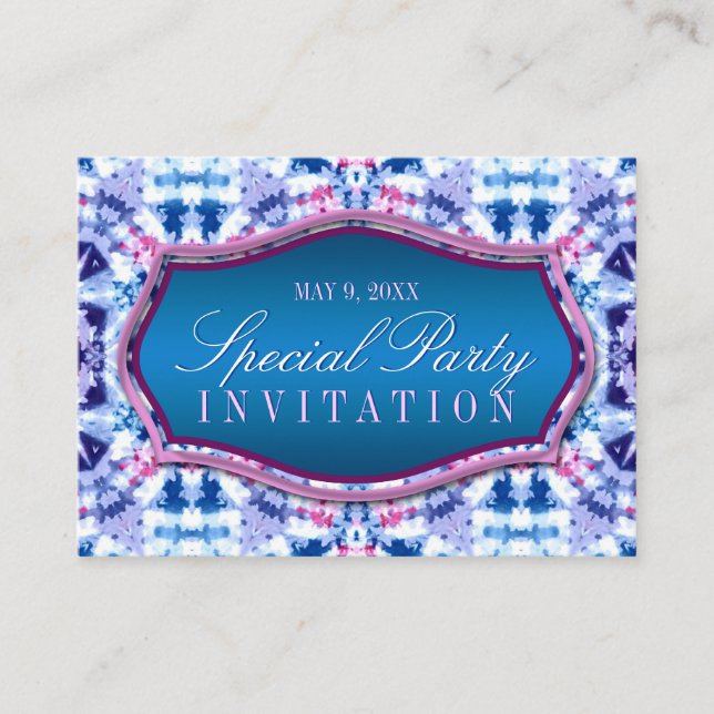 Invitaciones Mini Crystal Winter Azul+Rosa (Anverso)
