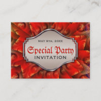 Invitaciones Mini de Fiesta con Remolino Fractal G