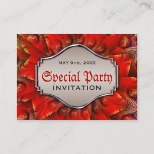 Invitaciones Mini de Fiesta con Remolino Fractal G