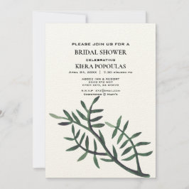 Invitaciones minimalistas a ducha de novias botáni