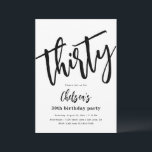 Invitaciones minimalistas de cumpleaños número 30<br><div class="desc">Invitación minimalista de cumpleaños número 30. ¡Listo para ser personalizado por usted!</div>