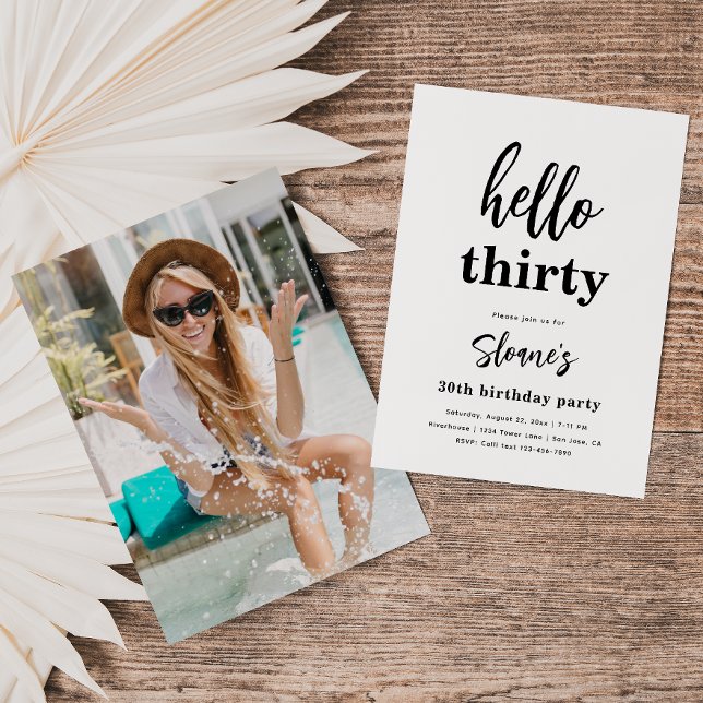 Invitaciones minimalistas de cumpleaños número 30  (Subido por el creador)