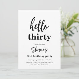 Invitaciones minimalistas de cumpleaños número 30