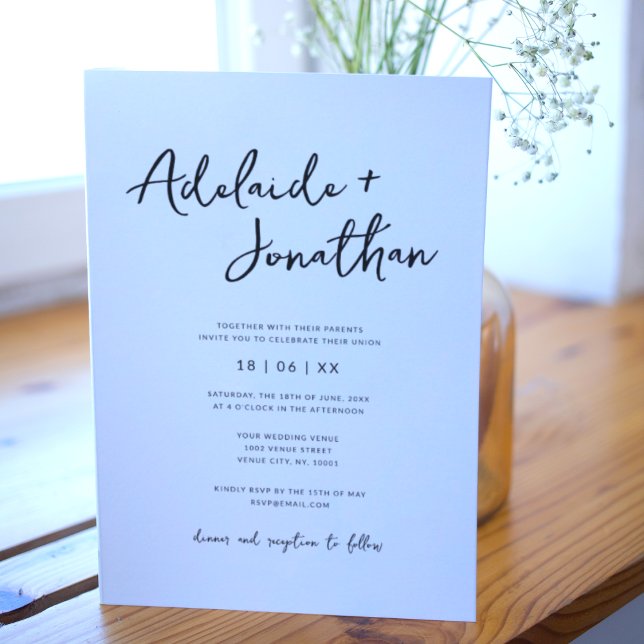Invitaciones Minimalistas de matrimonio simple y m (Subido por el creador)