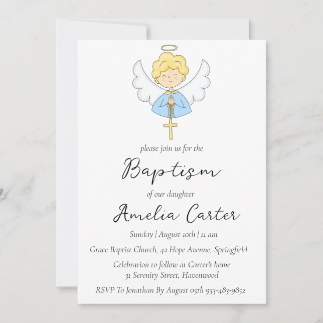 invitaciones minimalistas modernas y simples al ba (Anverso)