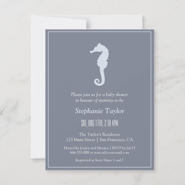 Invitaciones minimalistas para baby shower de caba (Anverso)