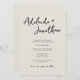 Invitaciones Minimalistas simples de casamiento de