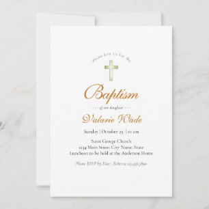 Invitaciones mínimas para el bautizo de niñas