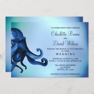 Invitaciones místicas de bodas de Octopus oceánico