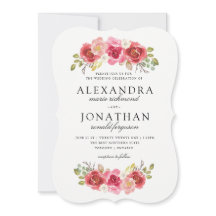 Invitaciones modernas a la boda rosa y roja