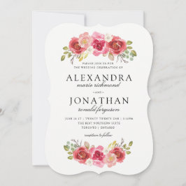 Invitaciones modernas a la boda rosa y roja