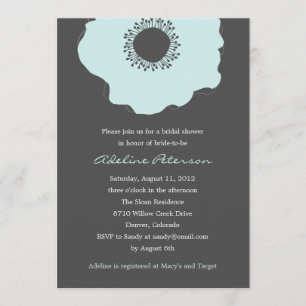 Invitaciones modernas a la ducha con adormidera (a