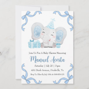 invitaciones modernas a la ducha de bebé con elefa