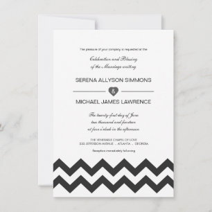 Invitaciones modernas blancos y negros de la boda