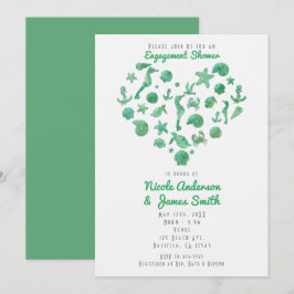 Invitaciones modernas de acuarela verde de cosas d