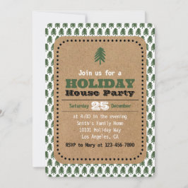 Invitaciones modernas de árboles de Navidad verdes