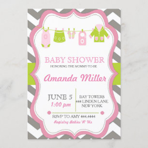 Invitaciones modernas de Baby Shower de la cuerda