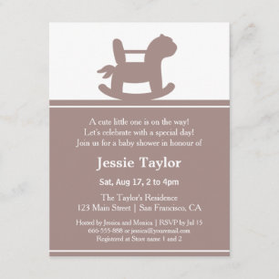 Invitaciones modernas de Baby Shower del caballo