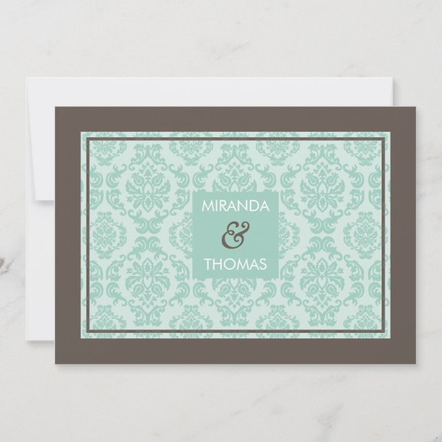 INVITACIONES MODERNAS DE BODA :: Colores damascos  (Anverso)