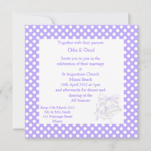 INVITACIONES MODERNAS DE BODA DE POLKA PURPLE BELL
