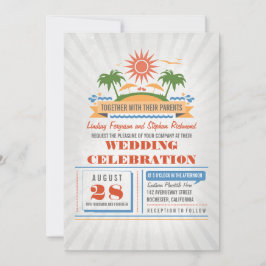 Invitaciones modernas de casamiento en la playa