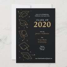 Invitaciones modernas de celebración de graduación