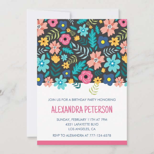 Invitaciones modernas de cumpleaños número 20 con  (Anverso)