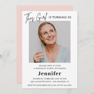 Invitaciones modernas de cumpleaños número 50. Fot