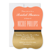 Invitaciones modernas de glamour chic en coral, do