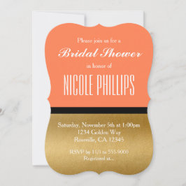 Invitaciones modernas de glamour chic en coral, do
