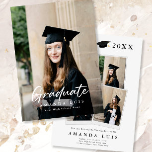Invitaciones modernas de graduación de fotos