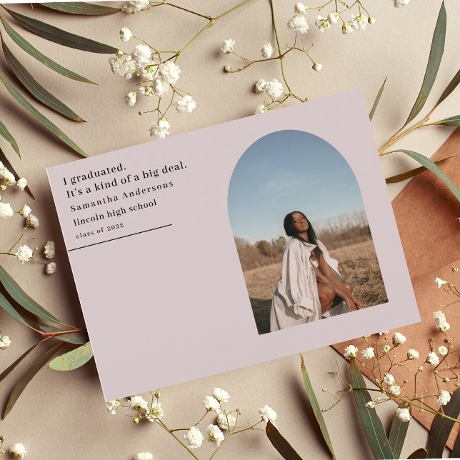 Invitaciones modernas de graduados de arco fotográ (Subido por el creador)