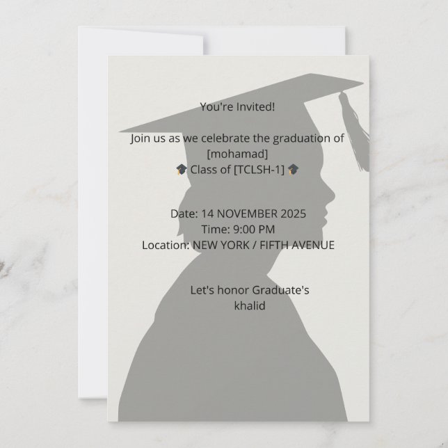 invitaciones modernas de invitaciones a la graduac (Reverso)