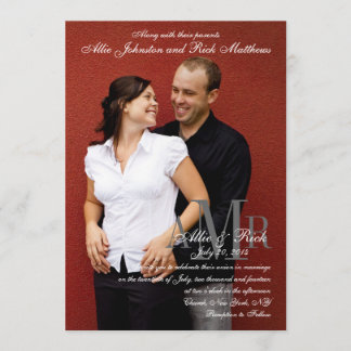 Invitaciones modernas de la boda de la foto del