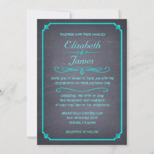 Invitaciones modernas de la boda de la pizarra