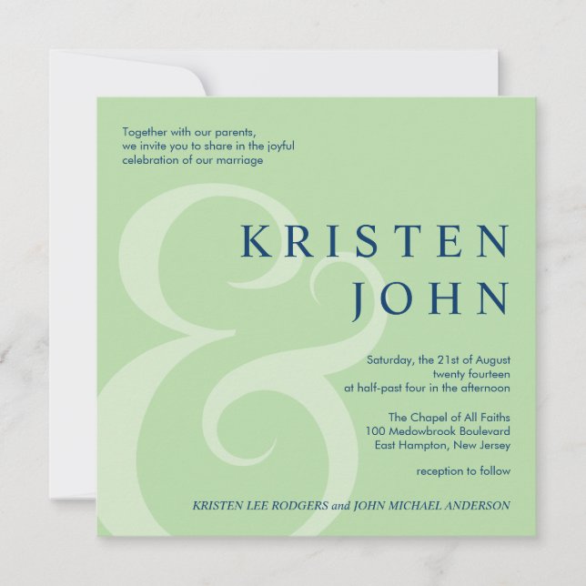 Invitaciones modernas de la boda de la tipografía (Anverso)