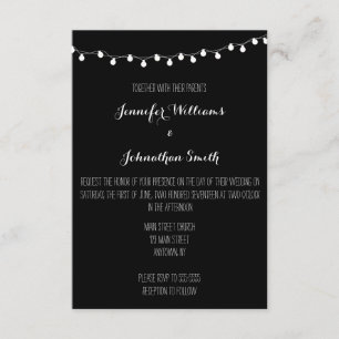 Invitaciones modernas de la boda de las luces