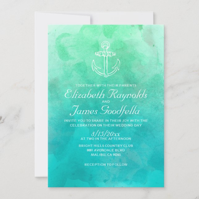 Invitaciones modernas de la boda del destino de la (Anverso)