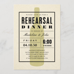 Invitaciones modernas de la cena del ensayo de la